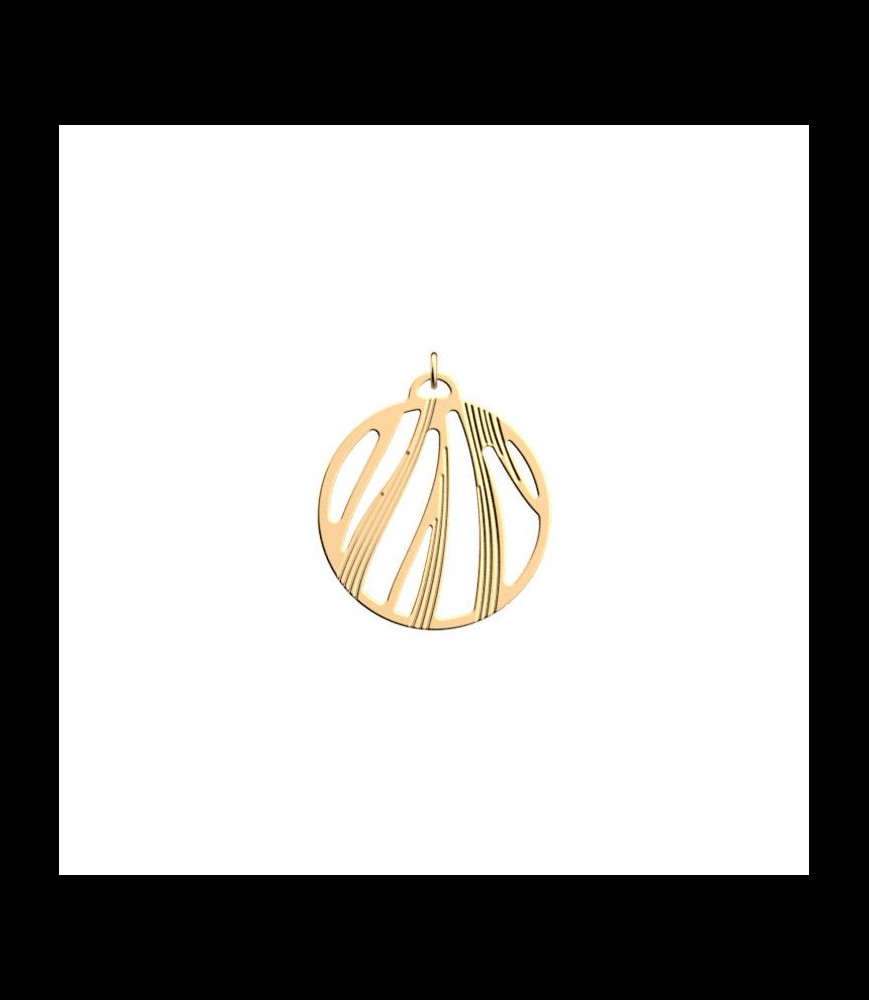 LES GEORGETTES Pendentif laiton doré diametre 25mm