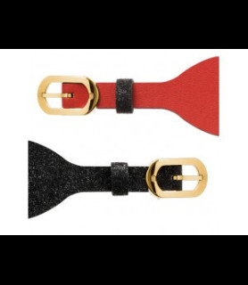 LES GEORGETTES  Cuir pour montre georgettes noir rouge