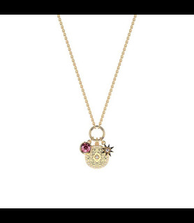 LES GEORGETTES COLLIER pierre rose padparadsha
