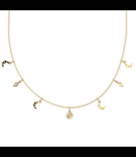 LES GEORGETTES Collier Luna Collier fin et délicat, finition dorée