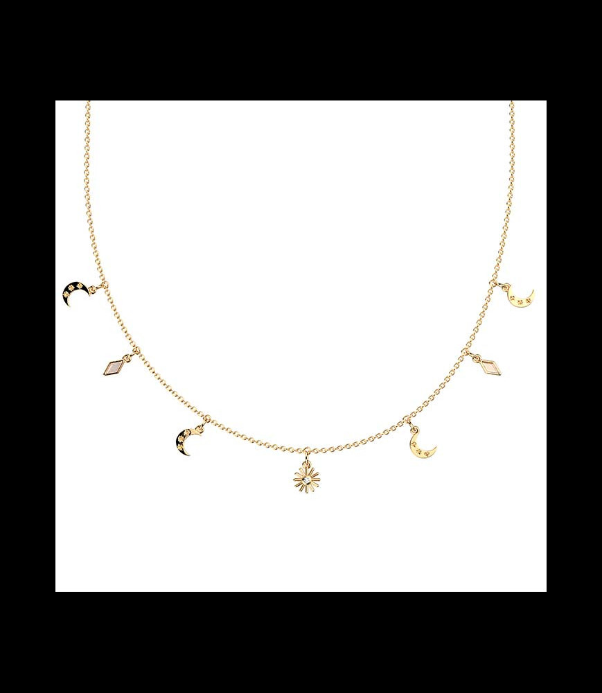 LES GEORGETTES Collier Luna Collier fin et délicat, finition dorée