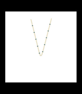 LES CADETTES   COLLIER CHAÎNE BILLE COLORÉE bleu canard