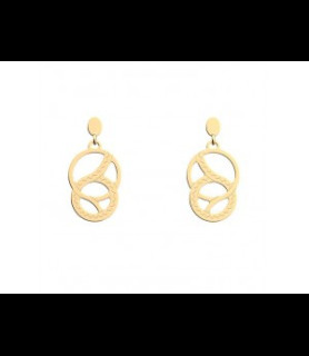 LES GEORGETTES BOUCLES D OREILLES LAITON DORE   25MM