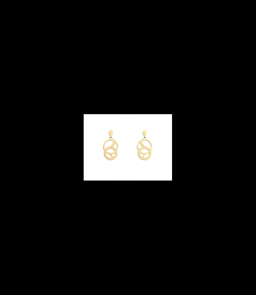 LES GEORGETTES BOUCLES D OREILLES LAITON DORE   25MM