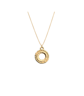 LES GEORGETTES  CHAINE ET PENDENTIF LAITON DORE  20MM