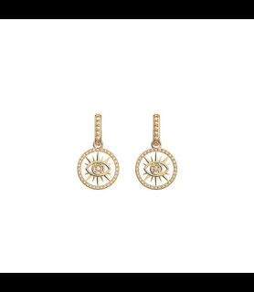 LES GEORGETTES Boucles d oreilles oeil doré  16mm