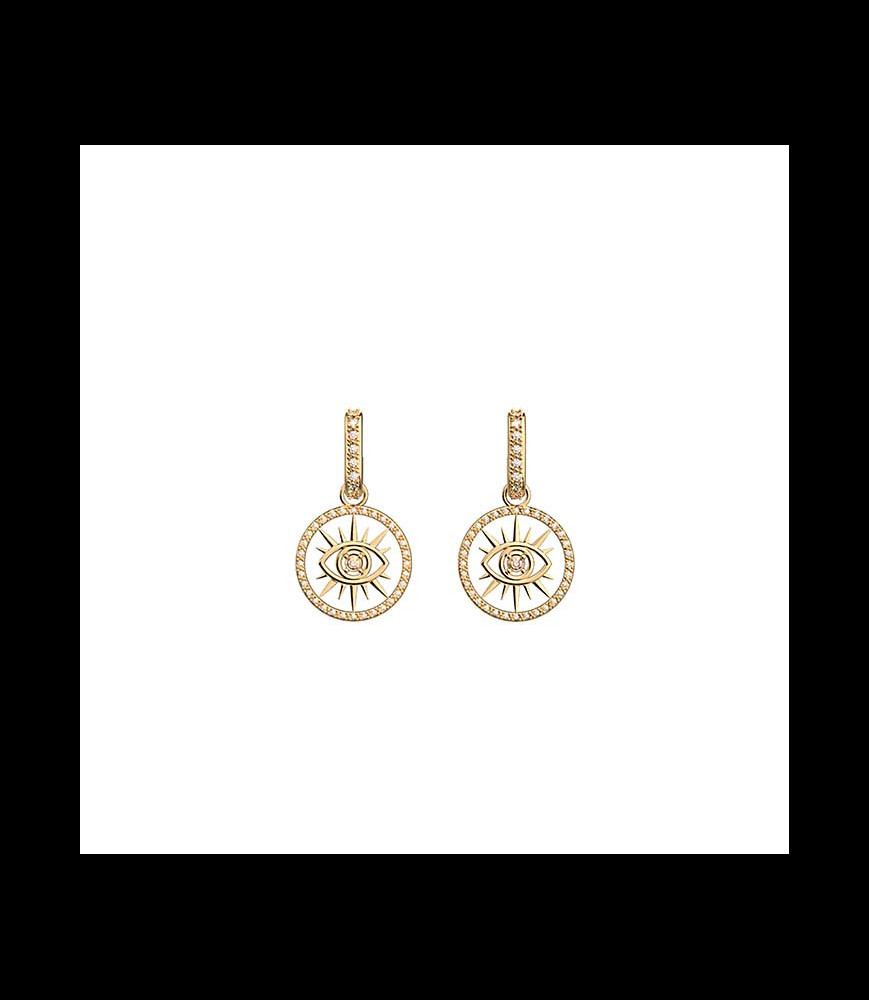 LES GEORGETTES Boucles d oreilles oeil doré  16mm