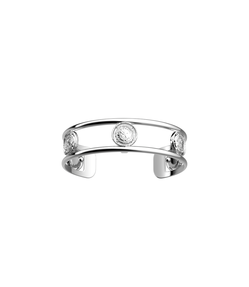 LES GEORGETTES Bracelet manchette Les Georgettes Pépite en laiton finition argentée, 14mm