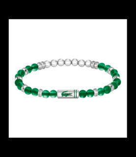 LACOSTE Bracelet Matchpoint LACOSTE Acier blanc, Agathe Vert, 19cm et 2040591
