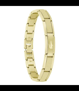 LACOSTE Bracelet Texturé Stencil en Acier Doré, Longueur 19 cm - 2040219