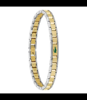 LACOSTE Bracelet Métropole en Acier Gris & Doré, Longueur 19 cm Ajustable - 2040586