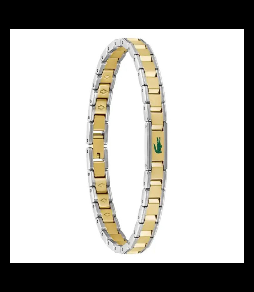 LACOSTE Bracelet Métropole en Acier Gris & Doré, Longueur 19 cm Ajustable - 2040586