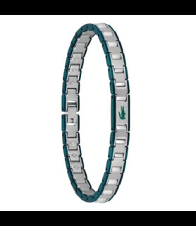 LACOSTE Bracelet Métropole en Acier Gris & Vert, Longueur 19 cm Ajustable - 2040590
