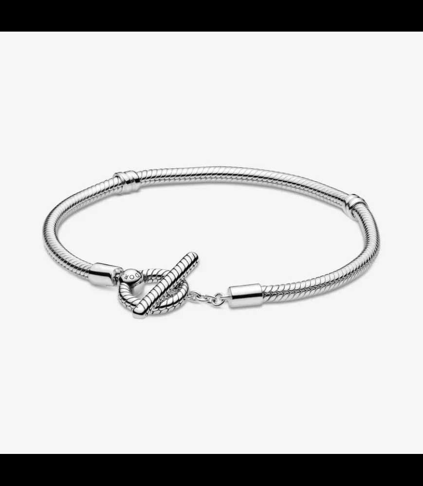 PANDORA BRACELET ARGENT Snake chain sterling silver T-bar  TAILLE 17CM