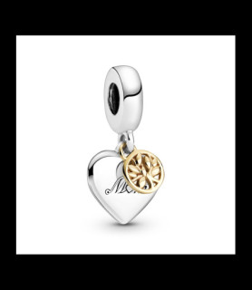 PANDORA Charm Pendant Arbre Généalogique & Cœur Bicolore en Argent 925/1000 et or 585/1000 PANDORA 799366C00
