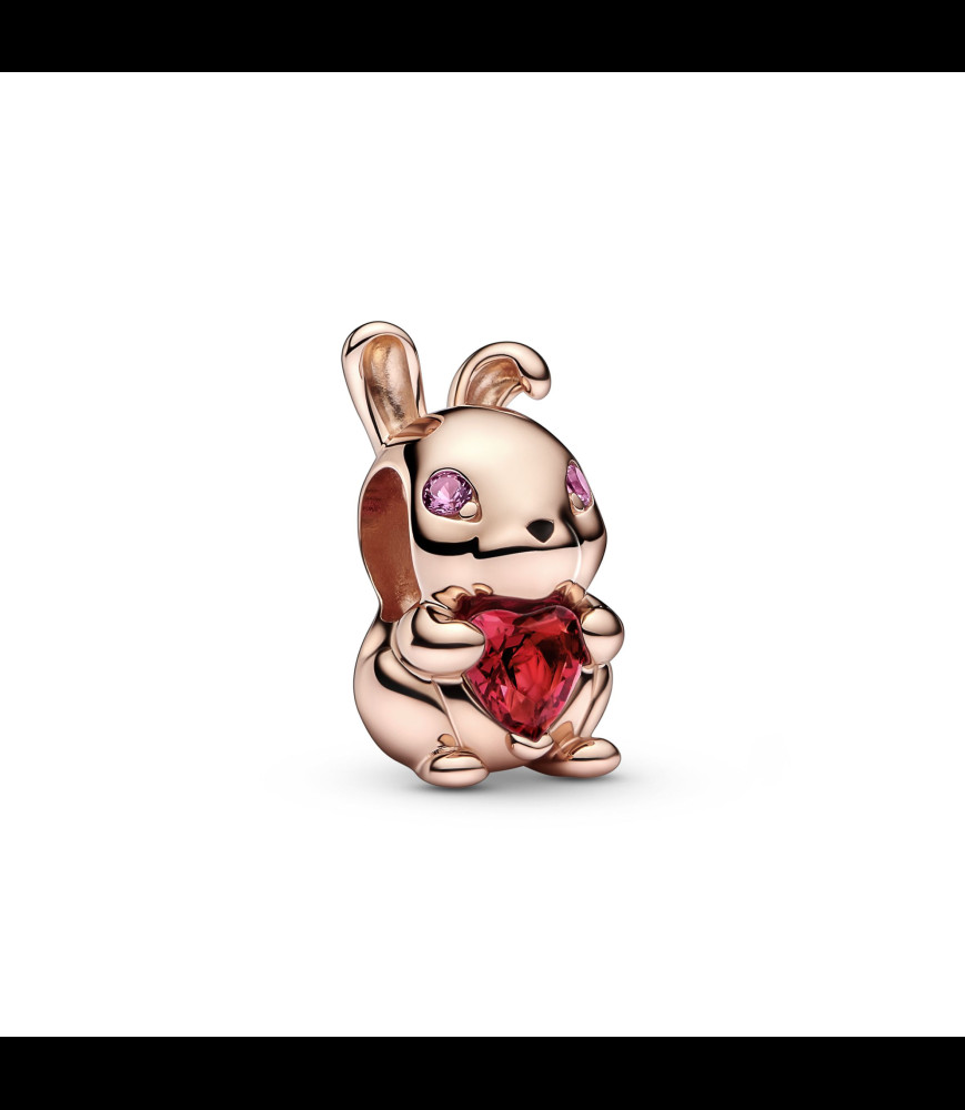 PANDORA Charm Année Chinoise du Lapin résine avec cristal de synthèse