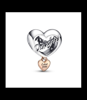 PANDORA Charm Cœur Fille Love You DAUGHTER