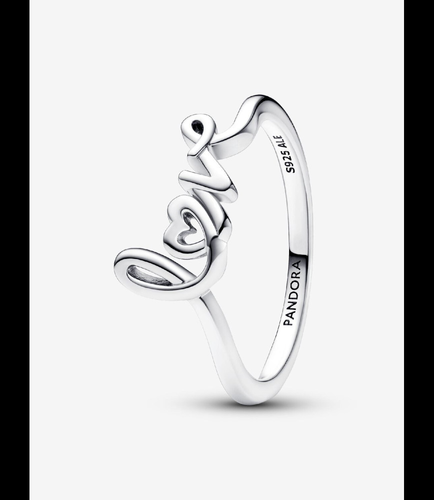 PANDORA Bague Amour Manuscrit TAILLE 52