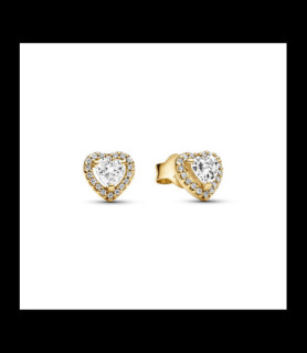 PANDORA Clous d'Oreilles Cœurs Scintillants en Relief