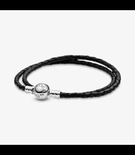 PANDORA Bracelet double cordon noir taille d3