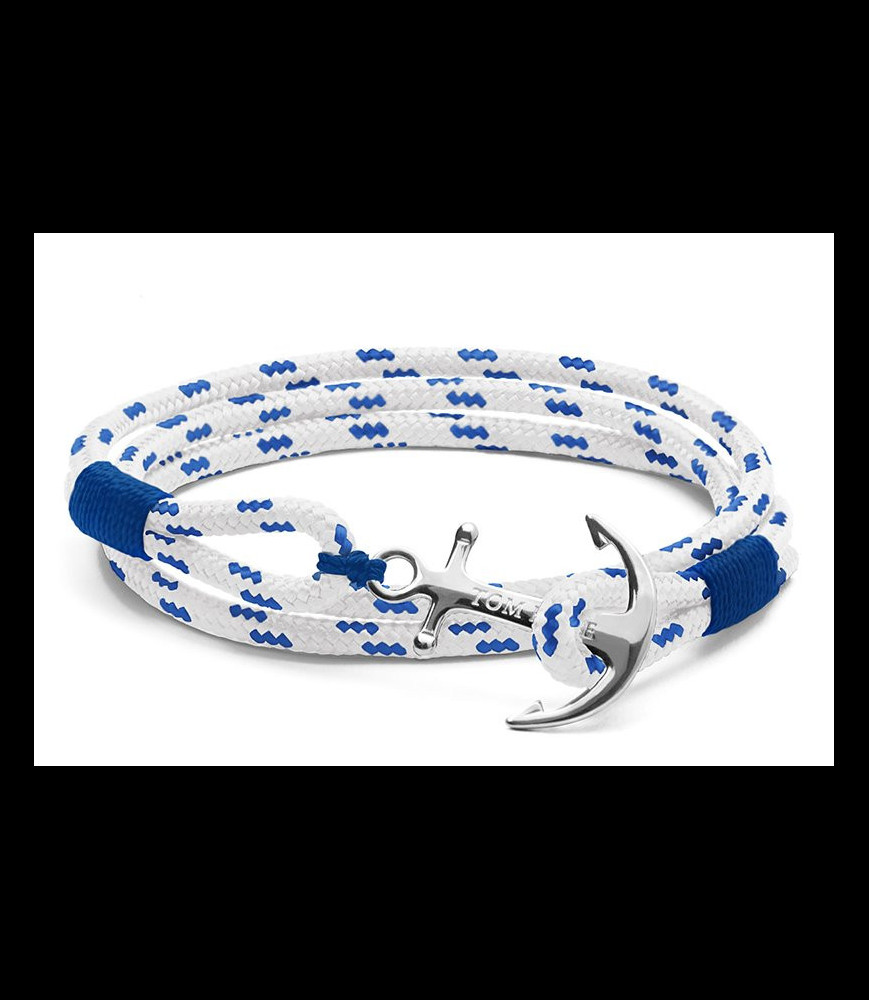 TOM HOPE Braclet blanc bleu ancre blanche  taille S