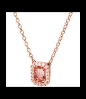 SWAROVSKI Collier Millenia Taille octogonale, Rose, Placage de ton or rosé