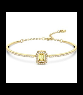 SWAROVSKI Bracelet-jonc Millenia Taille octogonale, Pavé, Jaune, Placage de ton or