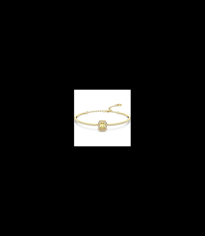 SWAROVSKI Bracelet-jonc Millenia Taille octogonale, Pavé, Jaune, Placage de ton or