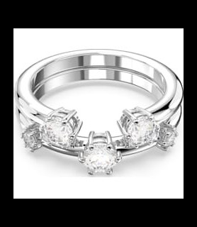 SWAROVSKI Bague Constella Parure (2), Taille Rond, Blanche, Métal rhodié DOIGT 55