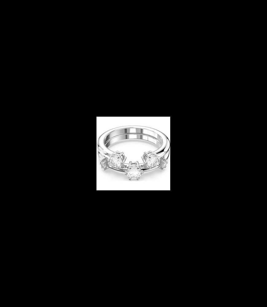 SWAROVSKI Bague Constella Parure (2), Taille Rond, Blanche, Métal rhodié DOIGT 55