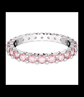 SWAROVSKI Bague Matrix Coupe ronde, Rose, Métal rhodié TAILLE 52