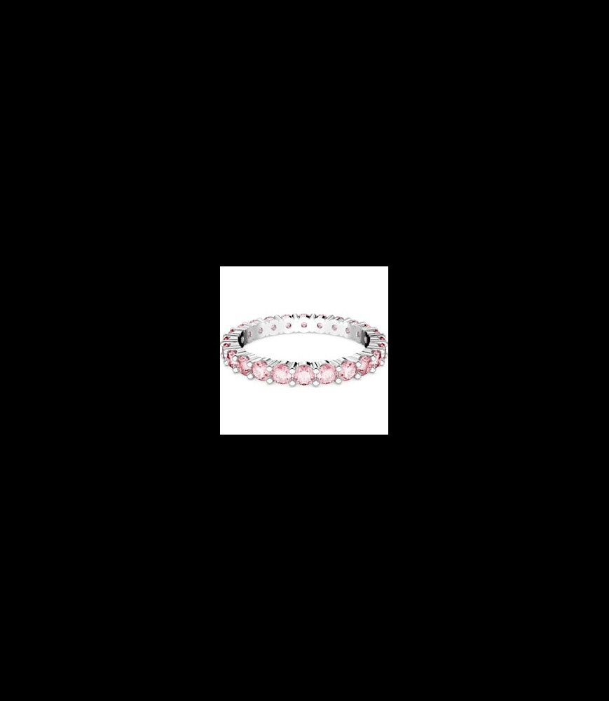 SWAROVSKI Bague Matrix Coupe ronde, Rose, Métal rhodié TAILLE 52