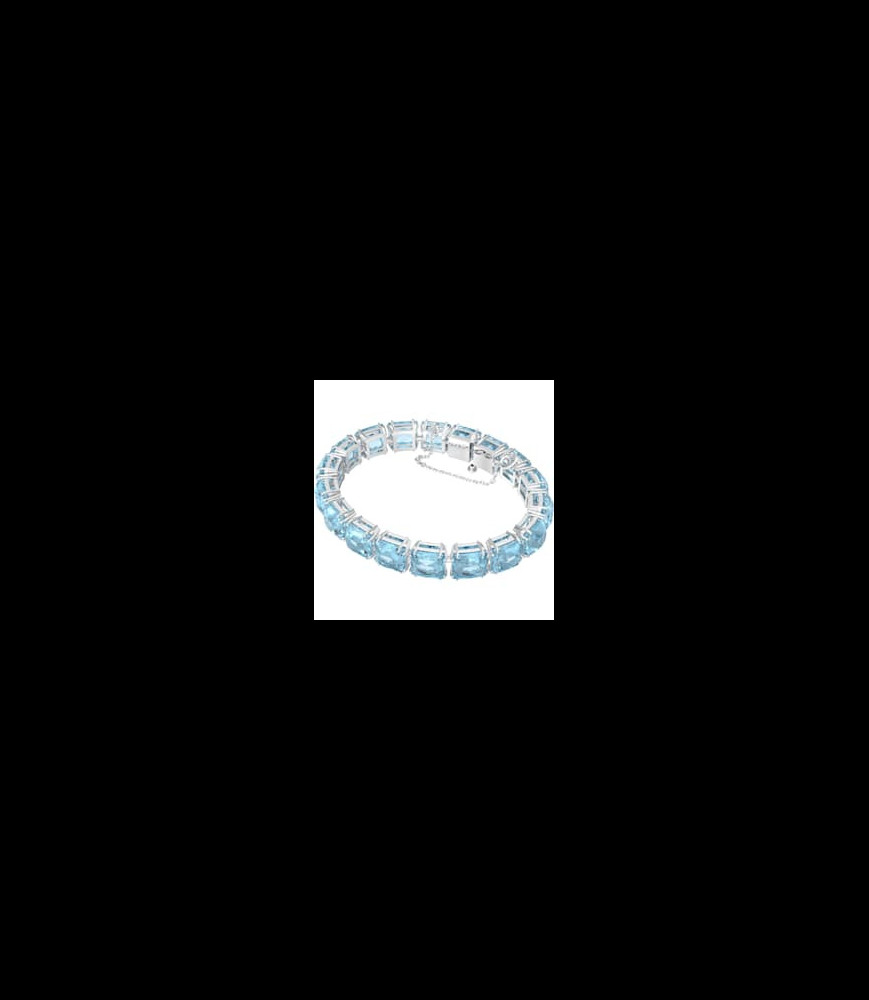 SWAROVSKI Bracelet Millenia Taille Carré, Medium, Bleu, Métal rhodié