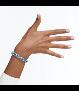 SWAROVSKI Bracelet Millenia Taille Carré, Medium, Bleu, Métal rhodié