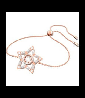 SWAROVSKI Bracelet Stella Tailles variées, Étoile, Blanc, Placage de ton or rosé
