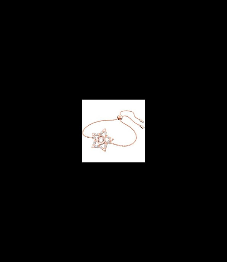 SWAROVSKI Bracelet Stella Tailles variées, Étoile, Blanc, Placage de ton or rosé