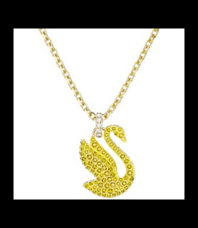 SWAROVSKI Pendentif Swarovski Iconic Swan Cygne, Medium, Jaune, Placage de ton or