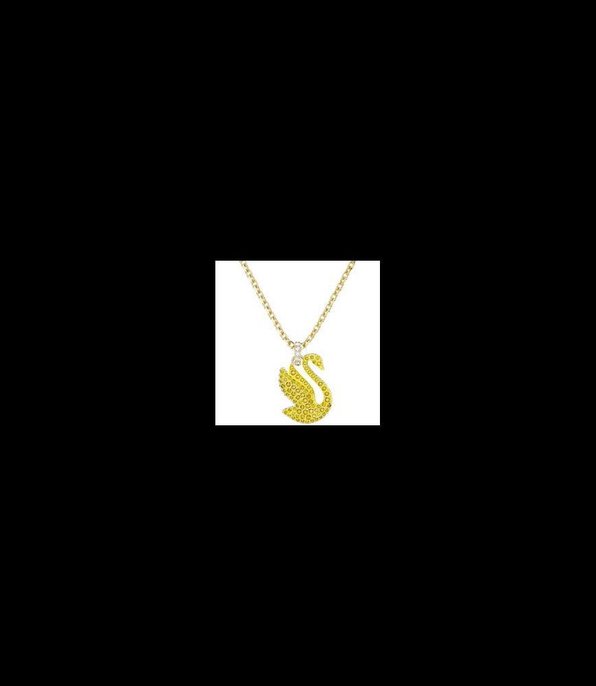 SWAROVSKI Pendentif Swarovski Iconic Swan Cygne, Medium, Jaune, Placage de ton or
