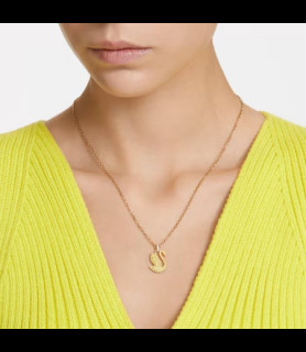 SWAROVSKI Pendentif Swarovski Iconic Swan Cygne, Medium, Jaune, Placage de ton or