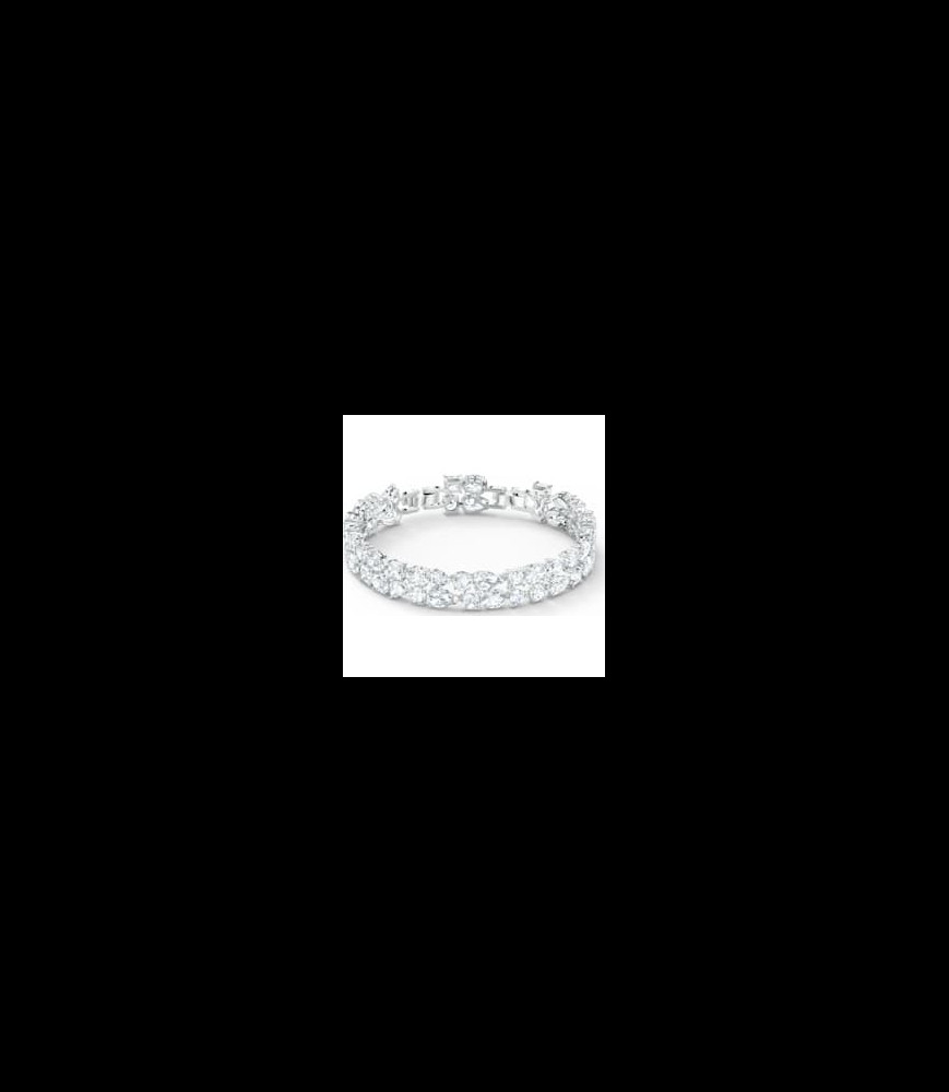 SWAROVSKI Bracelet Tennis Deluxe Tailles variées, Blanc, Métal rhodié