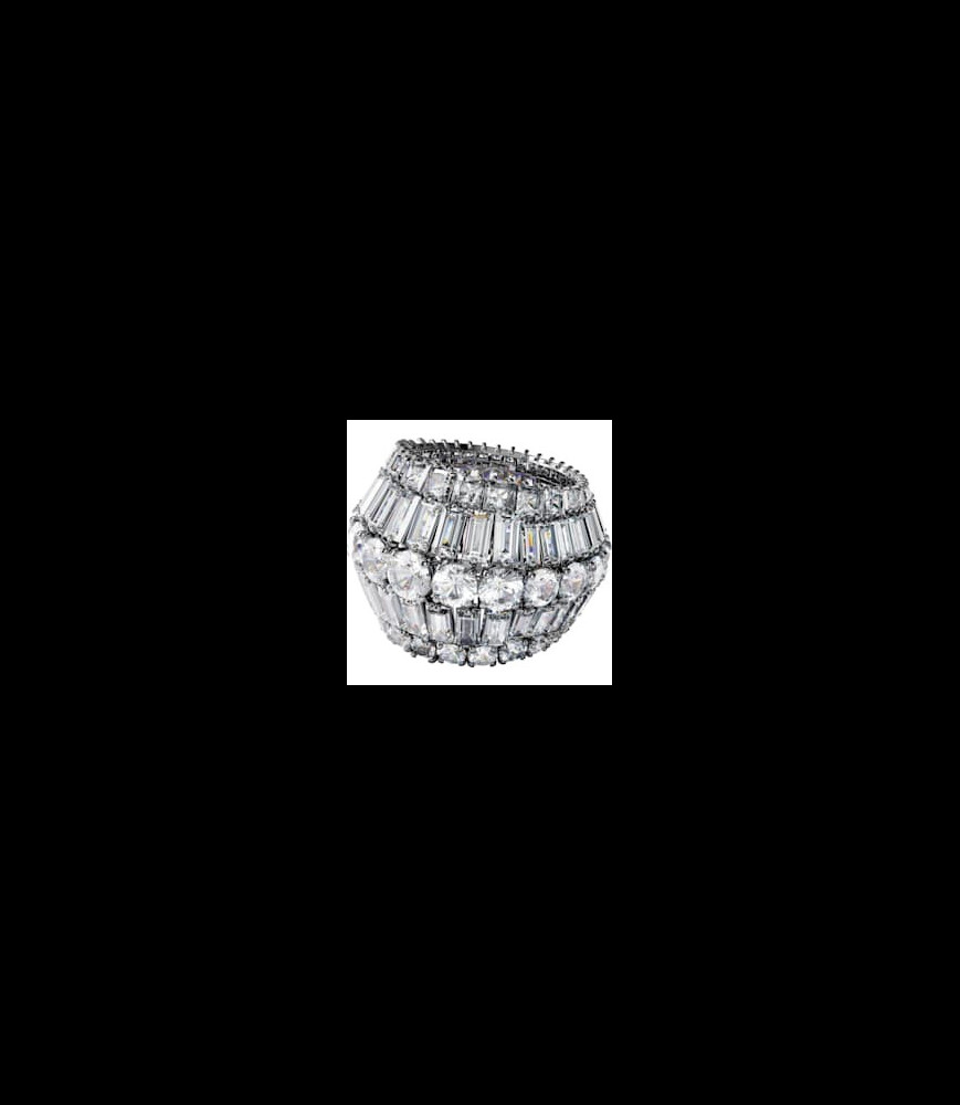 SWAROVSKI Bague cocktail Hyperbola Tailles variées, Blanche, Métal rhodié taille 55 uniquement