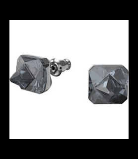 SWAROVSKI Clous d'oreilles Ortyx Taille pyramide, Grises, Métal plaqué ruthénium