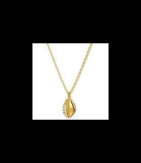 SWAROVSKI Swarovski Collier Shell, blanc, métal doré