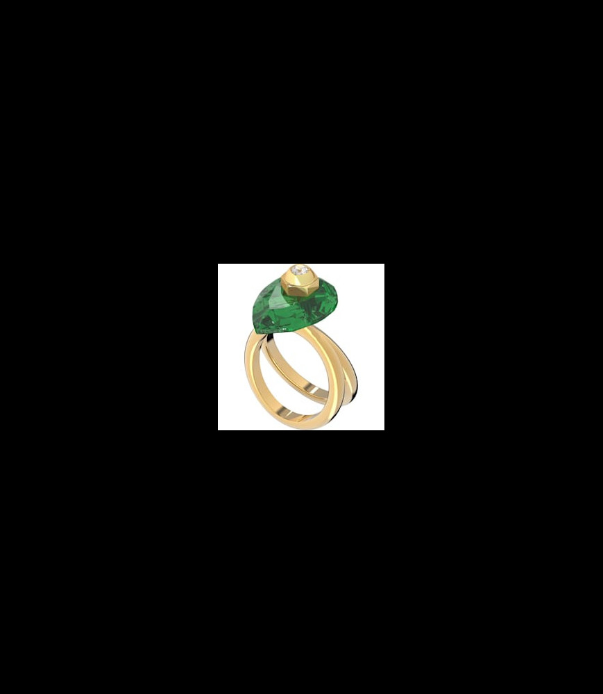 Bague Numina Cristal taille poire, Vert, Placage de ton or doigt 52