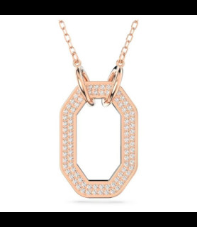 SWAROVSKI Pendentif Dextera Forme octogonale, Pavé, Blanc, Placage de ton or rosé