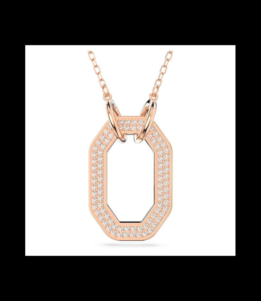 SWAROVSKI Pendentif Dextera Forme octogonale, Pavé, Blanc, Placage de ton or rosé