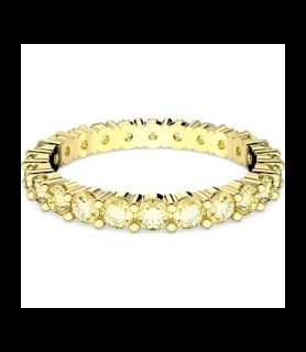 SWAROVSKI Bague Matrix Coupe ronde, Jaune, Placage de ton or TAILLE58