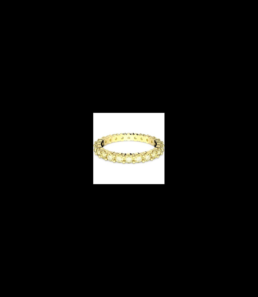 SWAROVSKI Bague Matrix Coupe ronde, Jaune, Placage de ton or TAILLE58