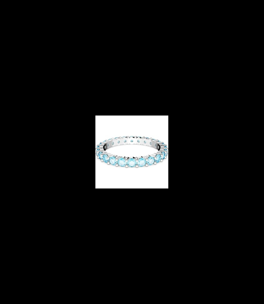 SWAROVSKI Bague Matrix  Coupe ronde, Bleues, Métal rhodié TAILLE 58