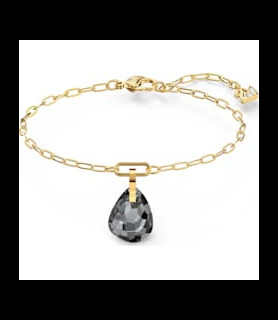SWAROVSKI BRACELET T BAR MÉTAL DORÉ CRISTAL GRIS